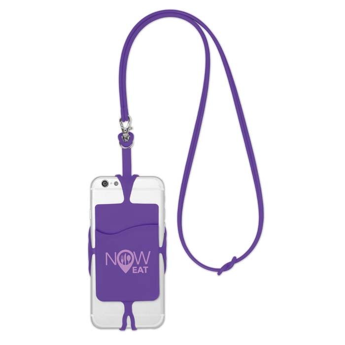 MPHN15 - Silicone smartphone holder and hanger with card compartment