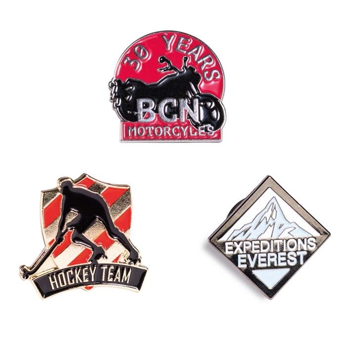 MPIN01 - Custom shape iron lapel pin with soft enamel logo design