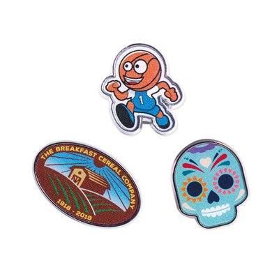 MPIN03 - Custom shape iron lapel pin with full colour print