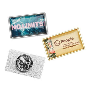MPIN08 - Rectangle metal lapel pin with doming