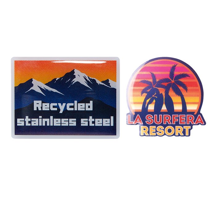 MPIN84 - Custom shape recycled stainless steel lapel pin with full colour doming