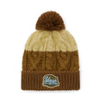 MW1021 - Braided cable beanie with ribbed cuff and pom pom.