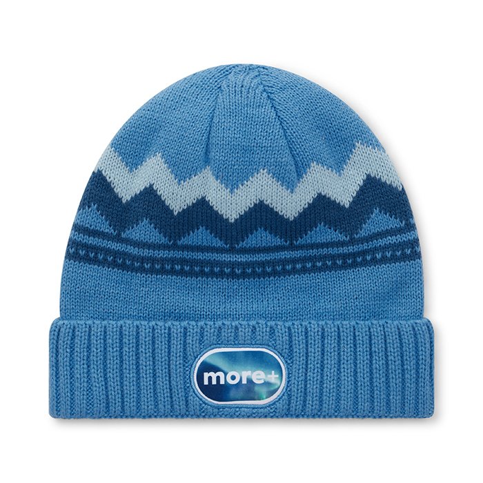 MW1024 - Acrylic custom pattern beanie in 2*1 rib knit cuff.