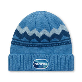 MW1024 - Acrylic custom pattern beanie in 2*1 rib knit cuff.