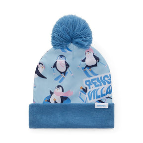 MW1031 - Full colour polyester beanie with acrylic inside, pom pom and 1*1 cuff.