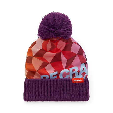 MW1032 - Full colour polyester beanie with acrylic inside, pom pom and ribbed 2*1 cuff.