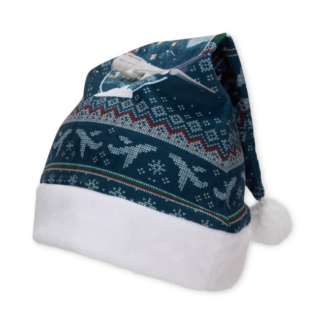 MW1033 - Sublimated santa hat with white fluffy headband.