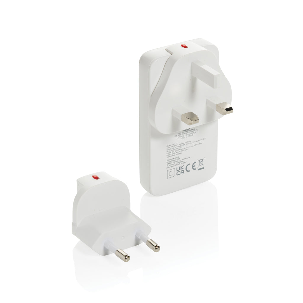 Fluxo RCS 65W flat GAN charger with universal connectors