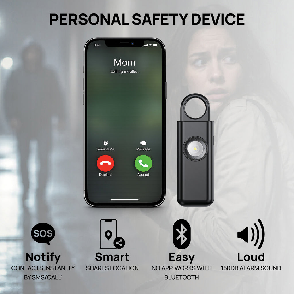 Safio RCS re-chargeable emergency alarm with SOS function