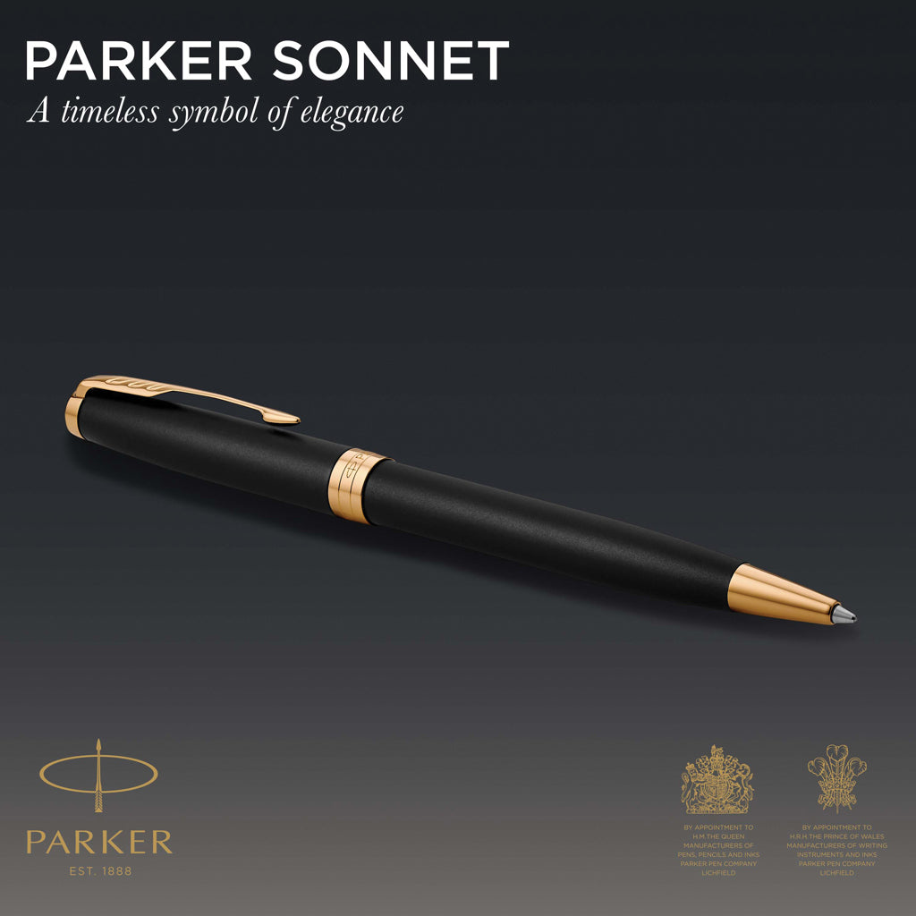Parker SONNET Ballpoint Pen, Matte Black with Palladium Trim