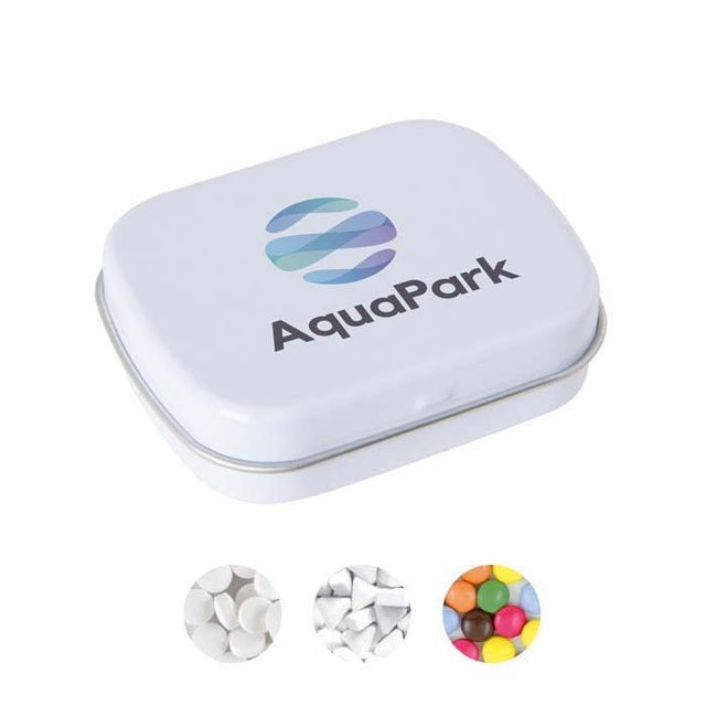 YC6642 - Hinge tin container with your choice Mints or Sweets