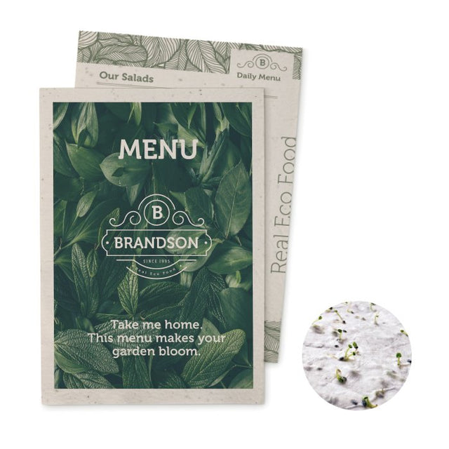 YC6914 - A4 plantable seed paper in your design. 8 different seed options available!