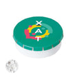 YC7232 - Plastic container with tin lid, filled with sugarfree mints. From 100pcs!
