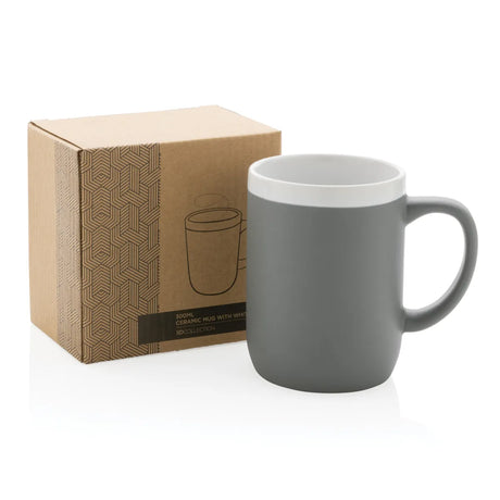 Ceramic Mug With White Rim