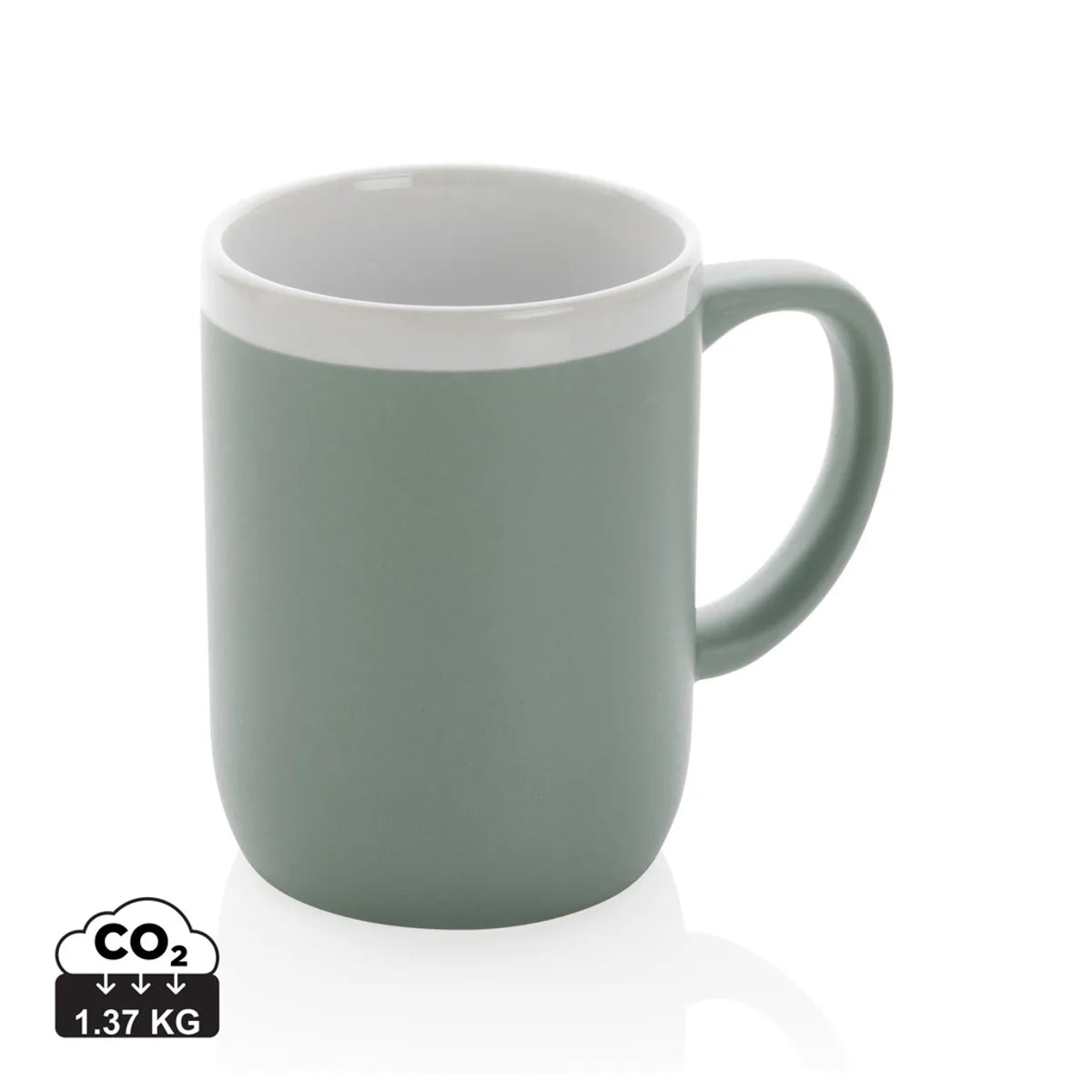 Ceramic Mug With White Rim