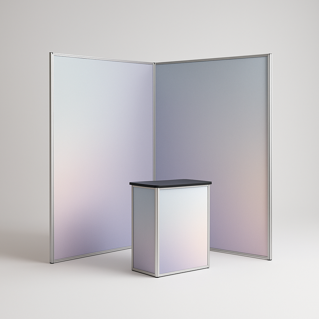 Exhibition booth stand kit, concept build example