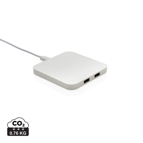 Rcs bezvadu lādētājs no pārstrādāta plastmasa, 10 W, ar USB portiem