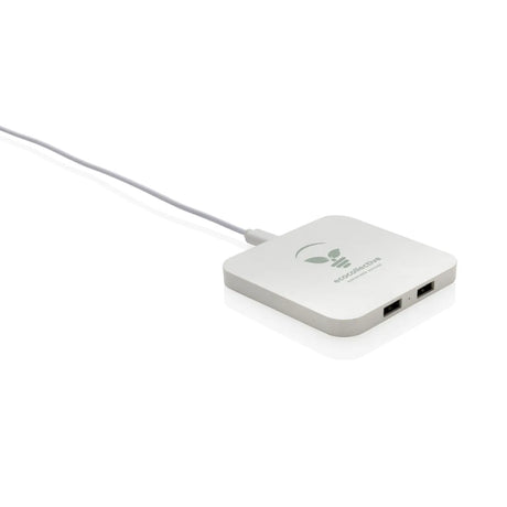 Rcs bezvadu lādētājs no pārstrādāta plastmasa, 10 W, ar USB portiem