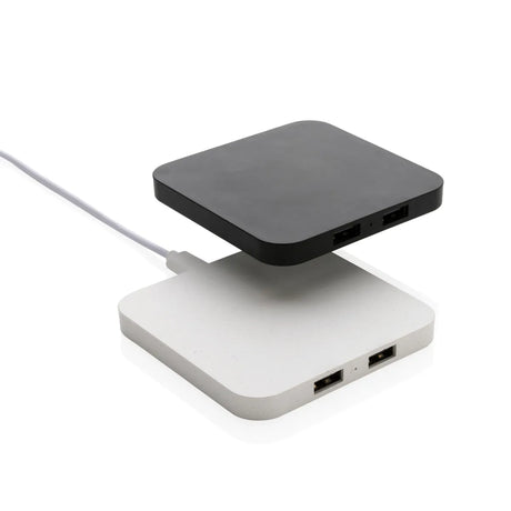Rcs bezvadu lādētājs no pārstrādāta plastmasa, 10 W, ar USB portiem
