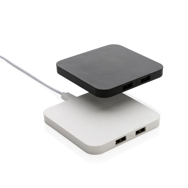 Rcs Recycled Plastic 10W Wireless Charger With Usb Ports