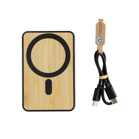 Zen Rcs Rplastic 5000 Mah 5W Magnetic Bamboo Powerbank