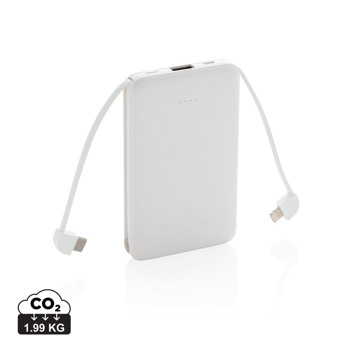 5.000 Mah Pocket Powerbank With Integrated Cables