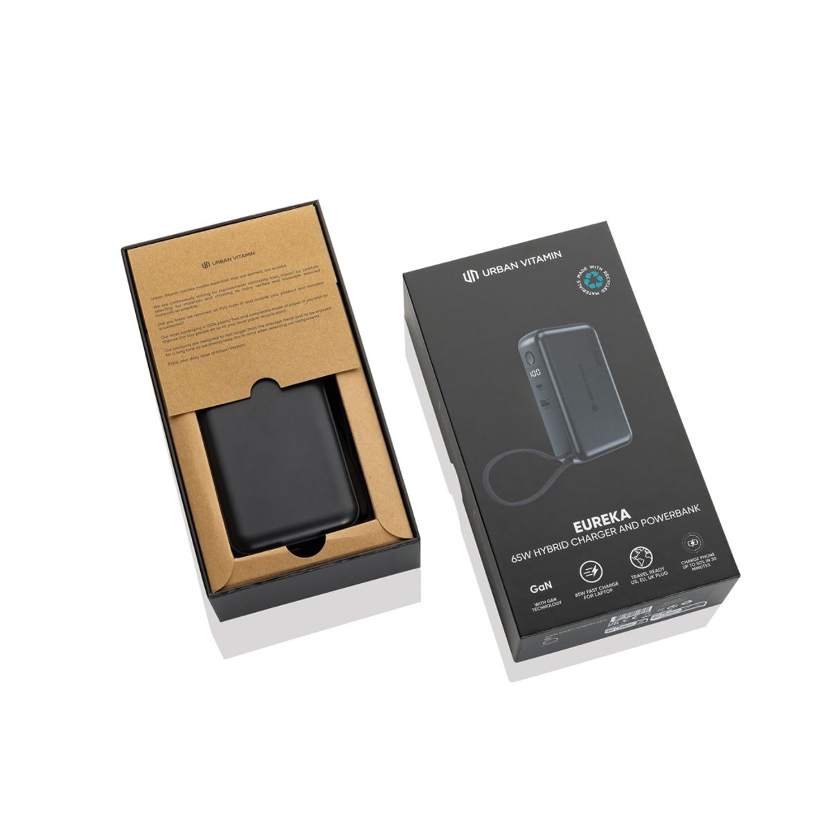 Urban Vitamin Eureka Hybrid Gancharger 10 000 mAh ārējais akumulators, 65 W