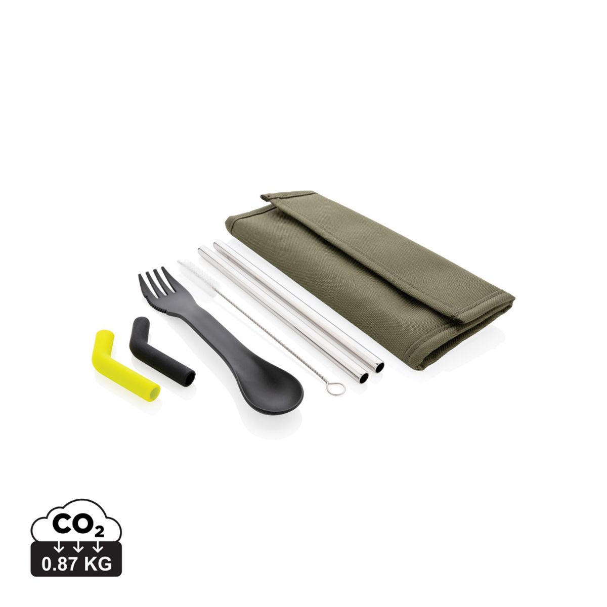Tierra 2Pcs Straw And Cutlery Set In Pouch