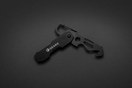 Gear X salokāmais EDC rīks ar karabīni un iepakojuma griezēju