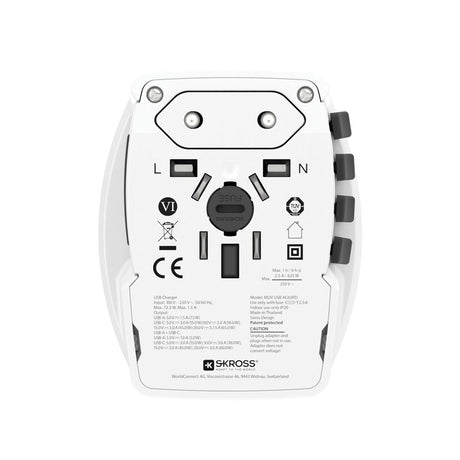 Skross World Travel Adapter Muv 65W Pd With Usb C Cable