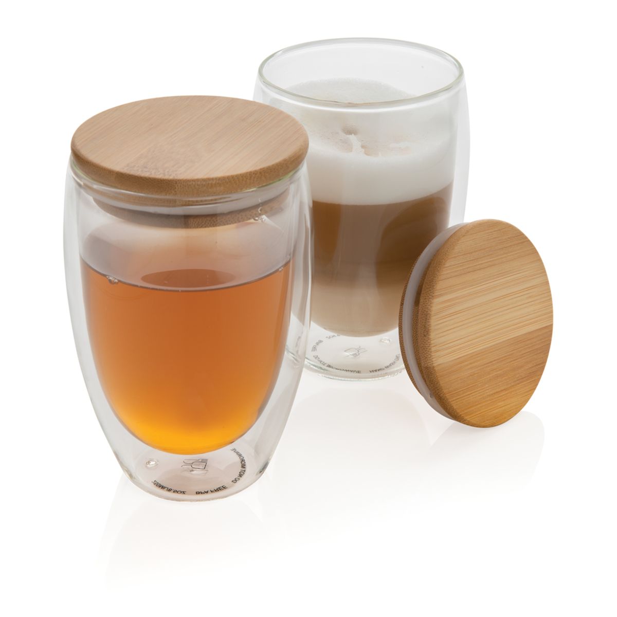 Double Wall Borosilicate Glass With Bamboo Lid 2Pc Set