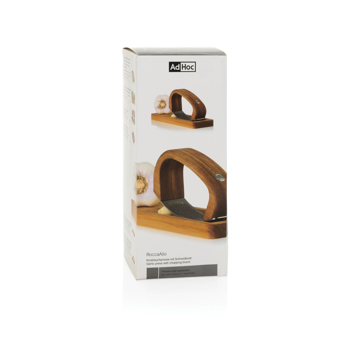 Adhoc Roccaalio Garlic Press With Chopping Board