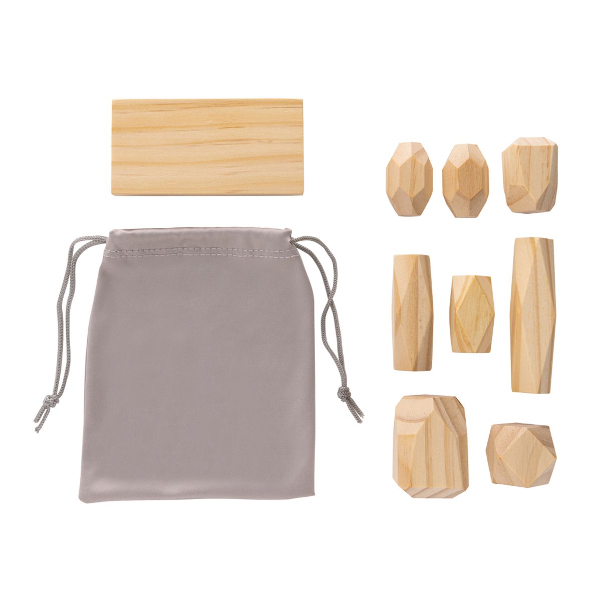 Ukiyo Crios Wooden Balancing Rocks In Pouch