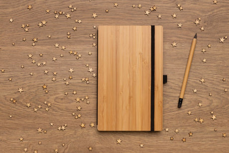 Bamboo Notebook And Infinity Pencil Set