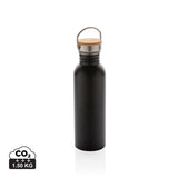Modern Stainless Steel Bottle With Bamboo Lid