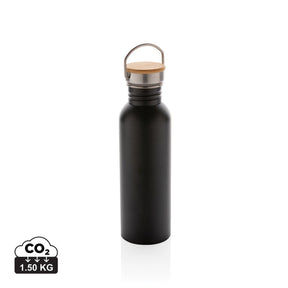 Modern Stainless Steel Bottle With Bamboo Lid