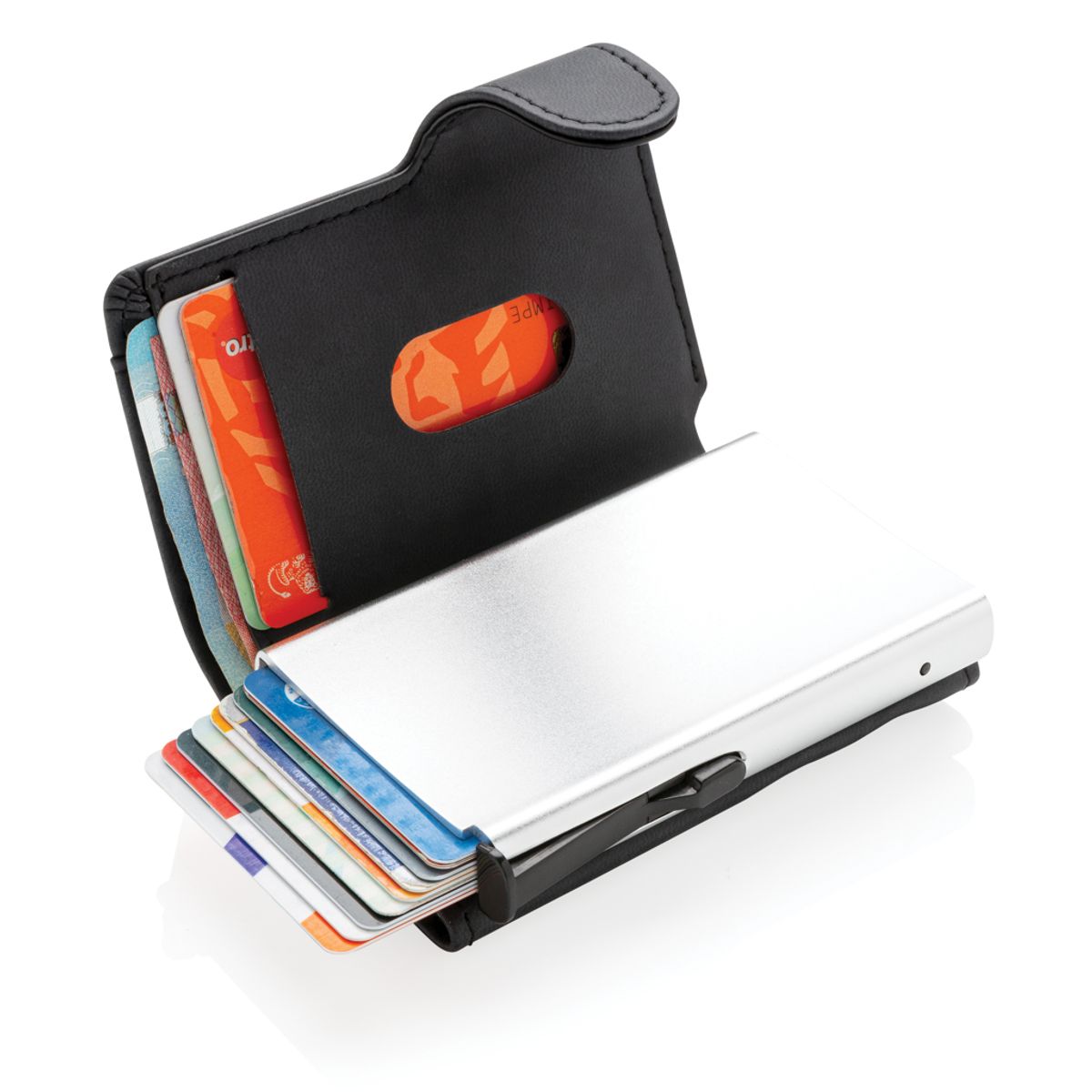 Standard Aluminium Rfid Cardholder With Pu Wallet