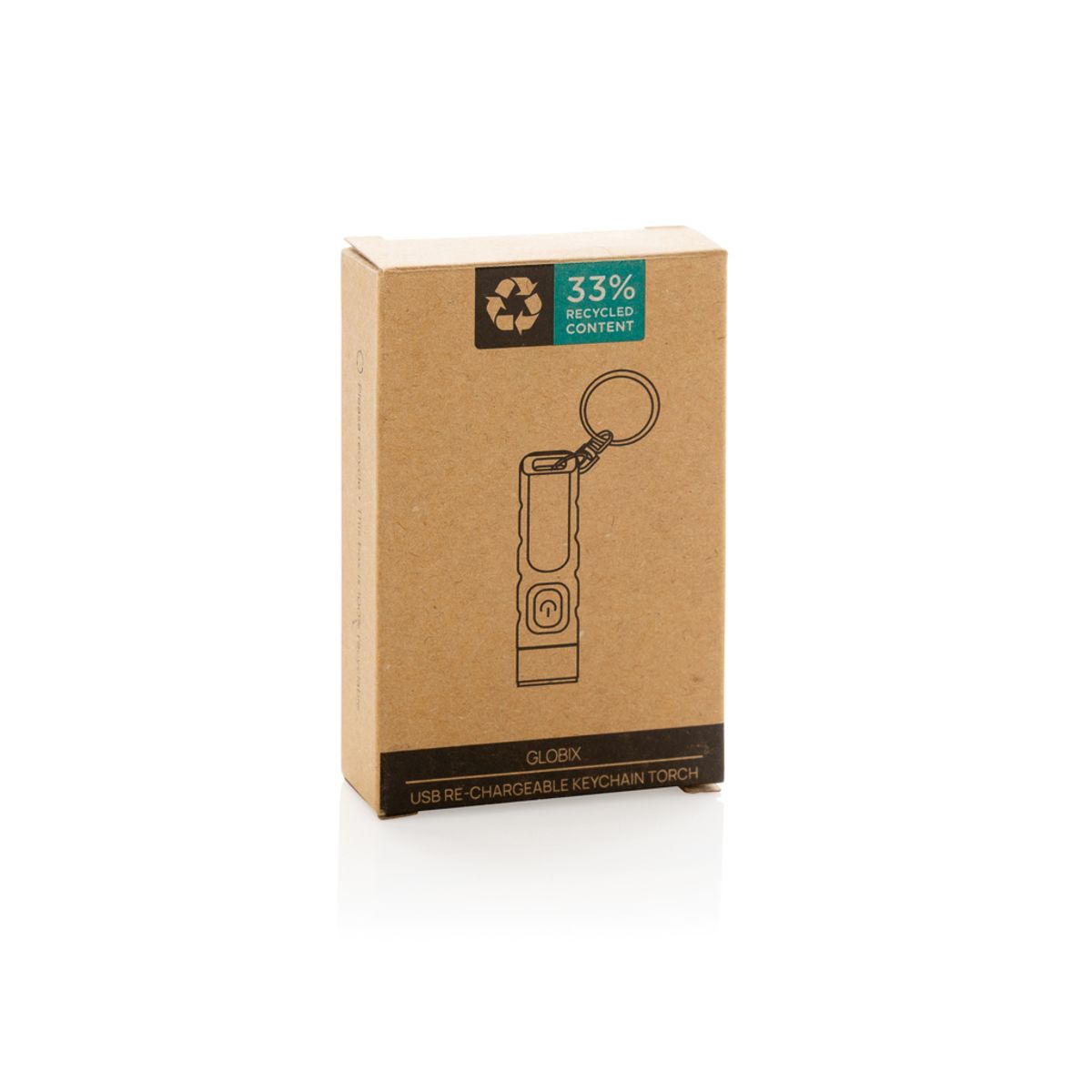 Globix Rcs Recycled Plastic Usb Re-Chargeable Keychain Torch