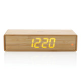 Bamboo Alarm Clock With 5W Wireless Charger