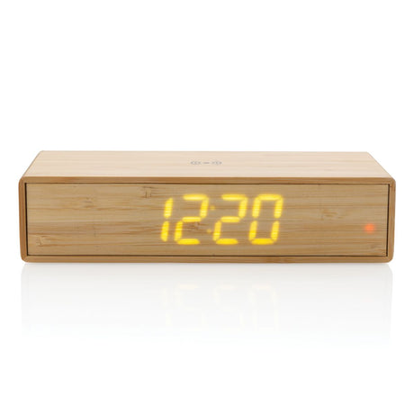 Bamboo Alarm Clock With 5W Wireless Charger