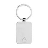 Rcs Recycled Zinc Alloy Rectangle Keychain With Bamboo