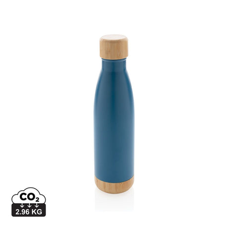 Vacuum Stainless Steel Bottle With Bamboo Lid And Bottom
