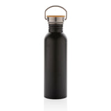 Modern Stainless Steel Bottle With Bamboo Lid