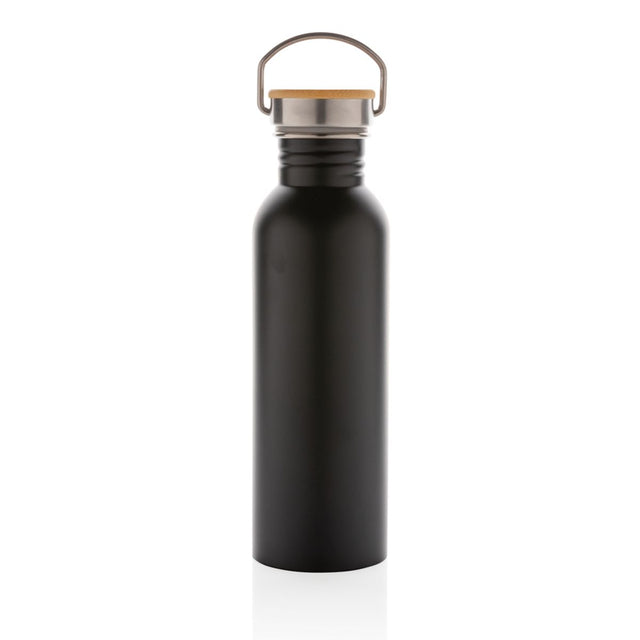 Modern Stainless Steel Bottle With Bamboo Lid