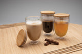 Double Wall Borosilicate Glass With Bamboo Lid 2Pc Set