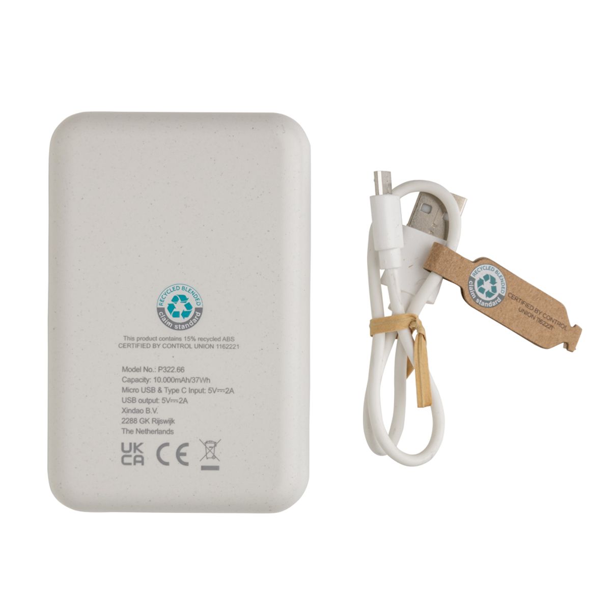 Rcs Standard pārstrādātas plastmasas 10 000 mAh ārējais akumulators