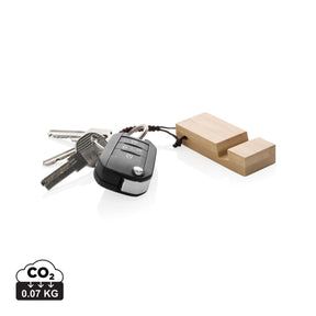 Standkey Bamboo Keychain Phone Stand