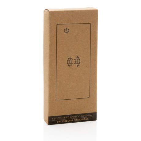Bamboo 8000 mAh 5 W bezvadu ārējais akumulators
