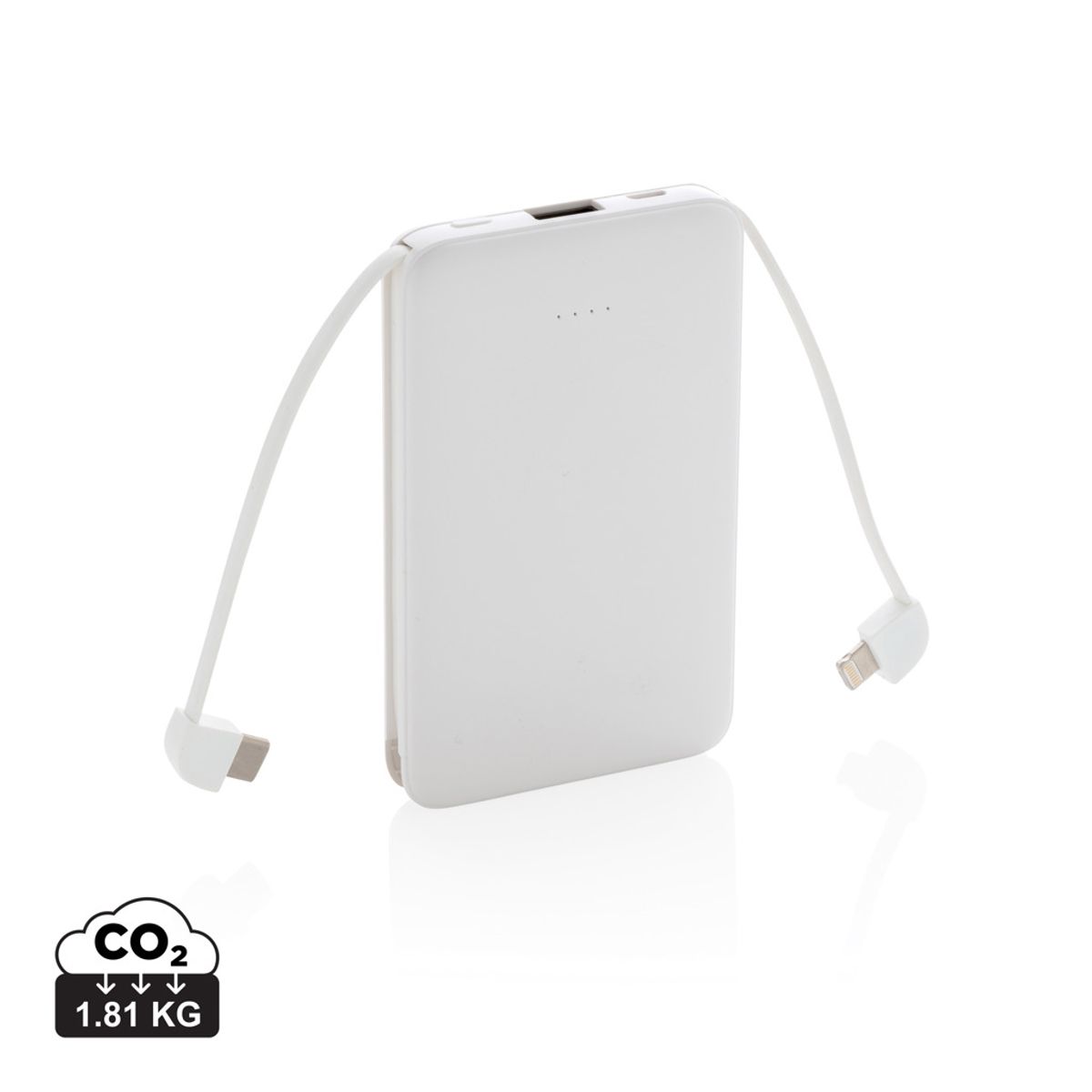 5.000 Mah Pocket Powerbank With Integrated Cables