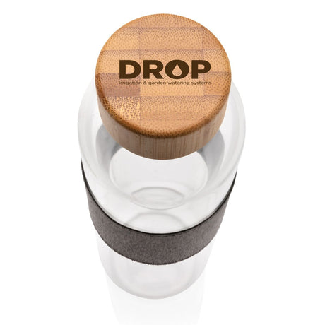 Impact Borosilicate Glass Bottle With Bamboo Lid